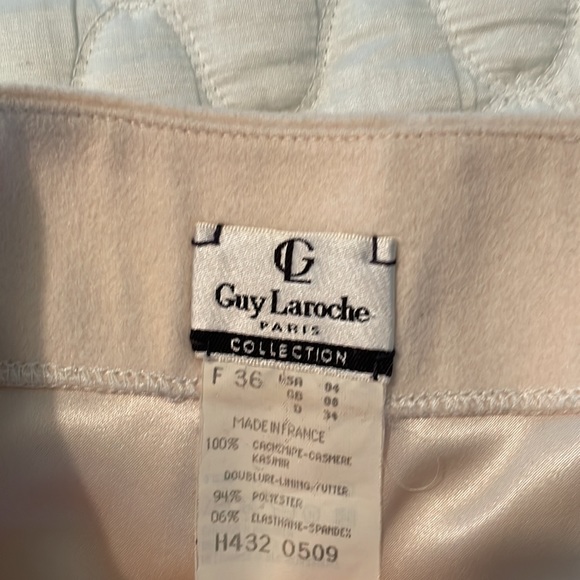 Guy Laroche Paris cream cashmere skirt sz 4 - Picture 4 of 5